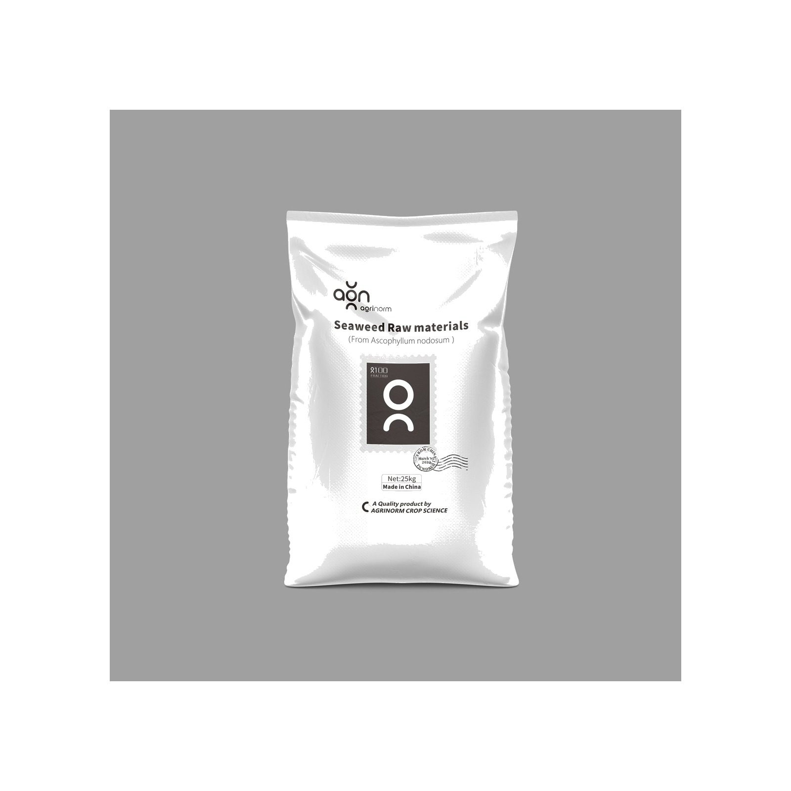 Seaweed Raw Materials label and packaging details